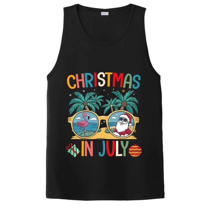 Summer Santa Claus Beach Christmas In July Funny Performance Tank