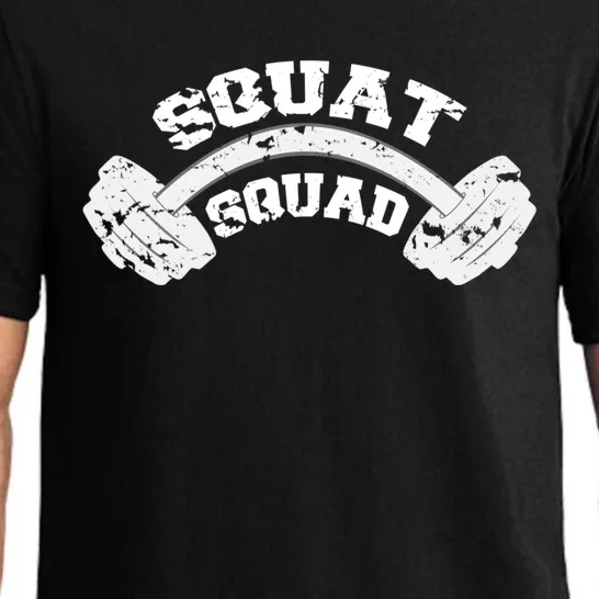 Squat Squad Cool Gift Barbell Squatting Team Gym Partner Motivation Cool Gift Pajama Set