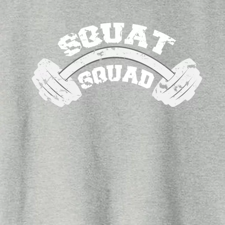 Squat Squad Cool Gift Barbell Squatting Team Gym Partner Motivation Cool Gift Women's Crop Top Tee