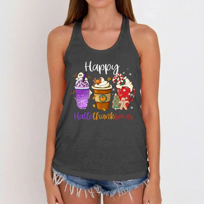 Spooky Season Coffee Blend: Halloween Thanksgiving Delight Women's Knotted Racerback Tank