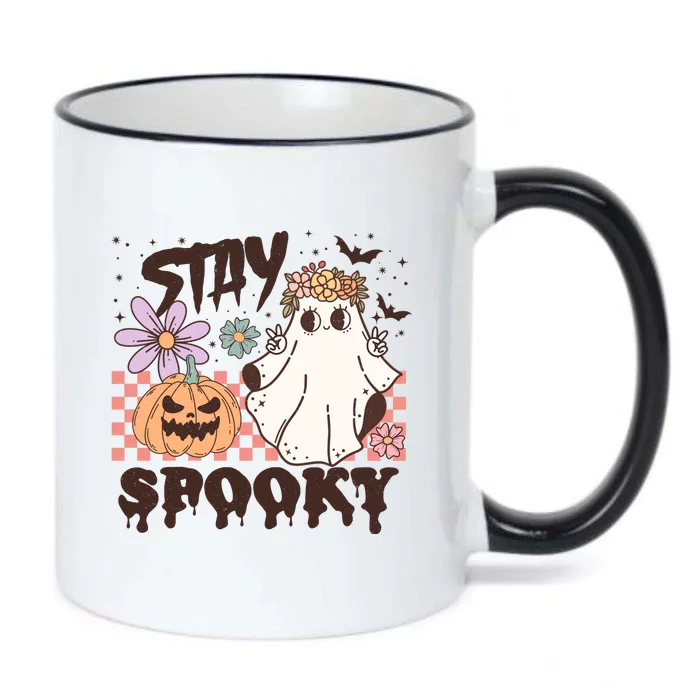 Stays Spooky Cute Ghost Pumpkin Halloween Spooky Season Black Color Changing Mug