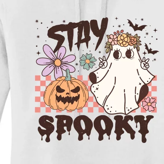 Stays Spooky Cute Ghost Pumpkin Halloween Spooky Season Women's Pullover Hoodie