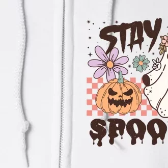 Stays Spooky Cute Ghost Pumpkin Halloween Spooky Season Full Zip Hoodie