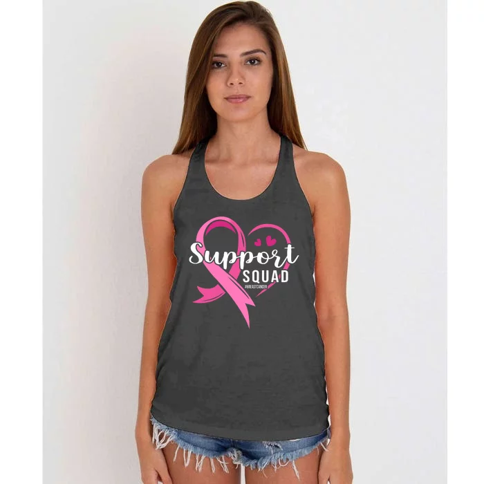 Support Squad Cute Heart Breast Cancer Awareness Women's Knotted Racerback Tank