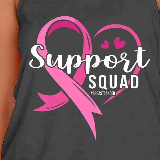 Support Squad Cute Heart Breast Cancer Awareness Women's Knotted Racerback Tank