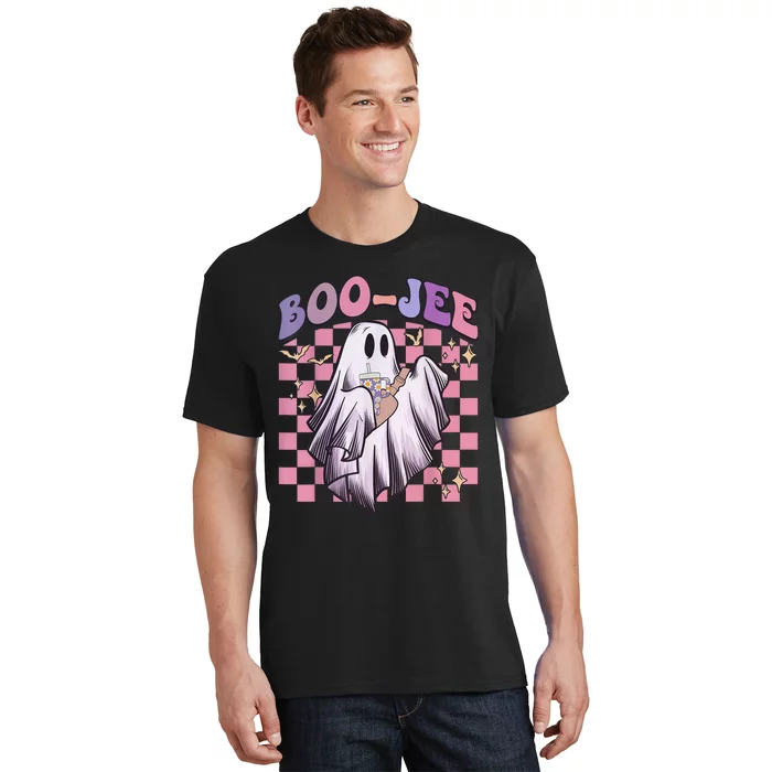 Spooky Season Cute Groovy Ghost Halloween Costume Boo Jee T-Shirt