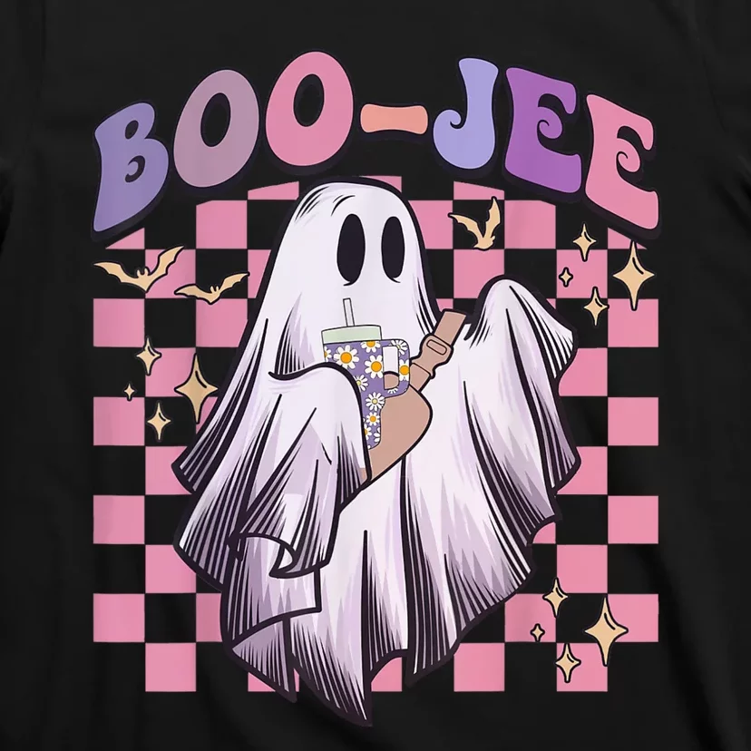 Spooky Season Cute Groovy Ghost Halloween Costume Boo Jee T-Shirt