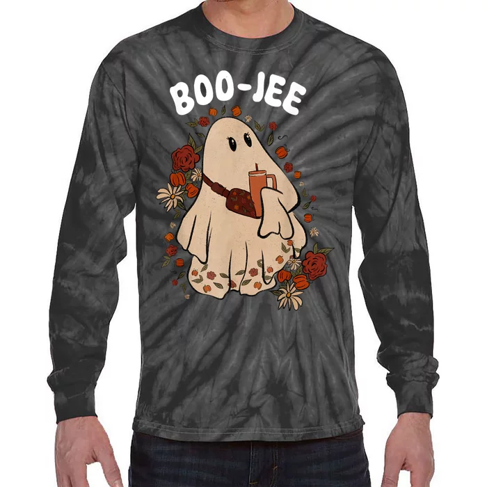 Spooky Season Cute Ghost Halloween Costume Boujee BooJee Tie-Dye Long Sleeve Shirt