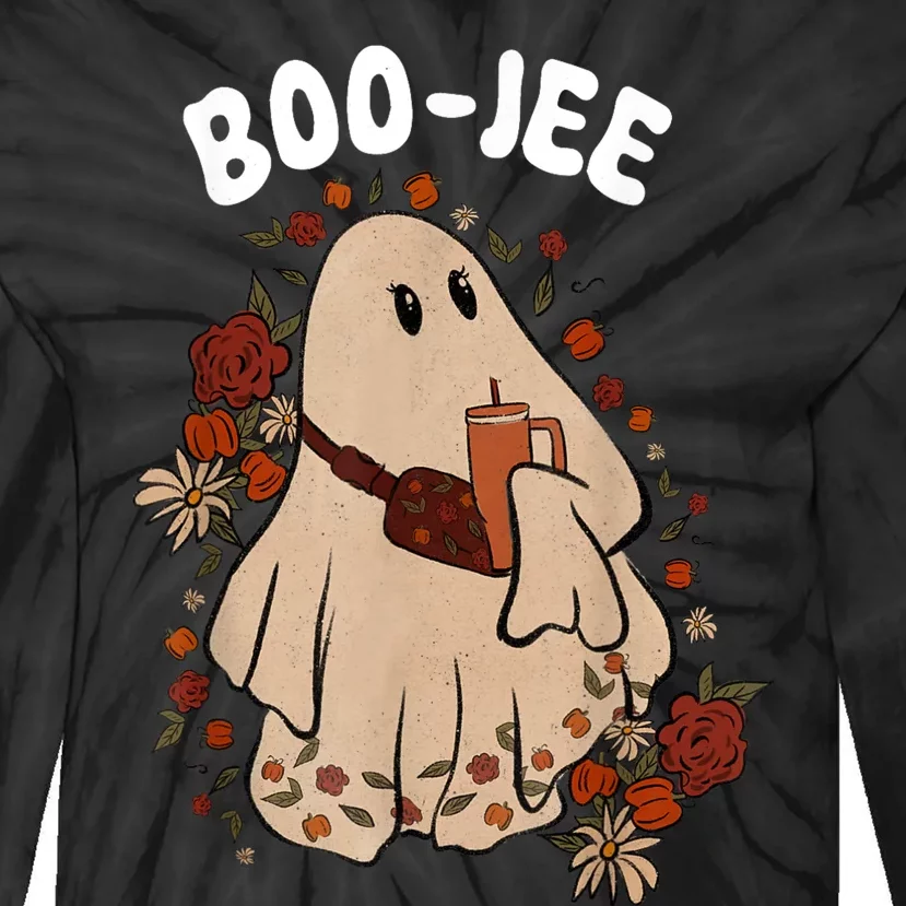 Spooky Season Cute Ghost Halloween Costume Boujee BooJee Tie-Dye Long Sleeve Shirt