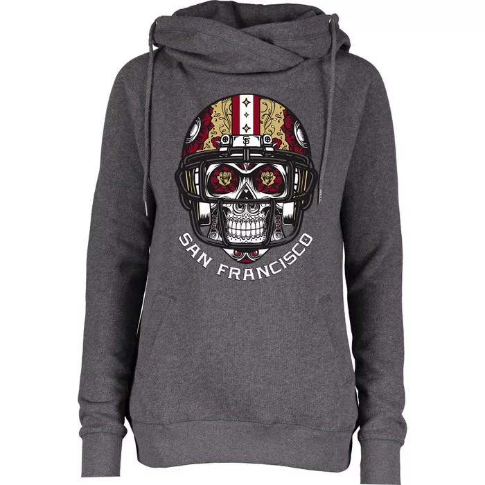 Sugar Skull Candy San Francisco Womens Funnel Neck Pullover Hood