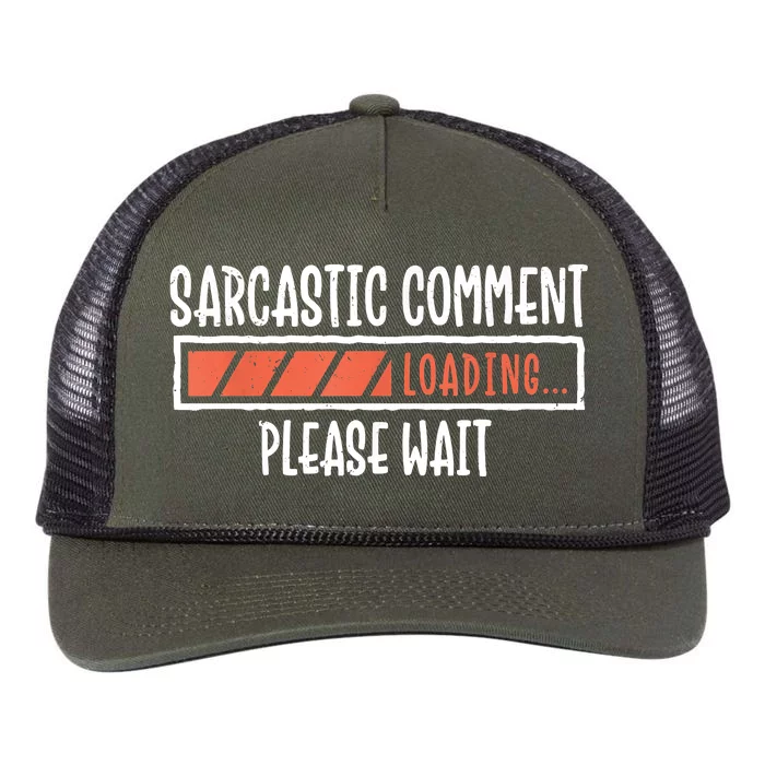 Sarcasm Sarcastic Comment Loading Tee, Novelty Humor Witty Retro Rope Trucker Hat Cap