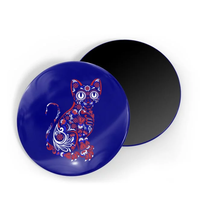 Sugar Skull Cat 4th Of July Kitten Kitty Patriotic Pet Lover Great Gift Magnet