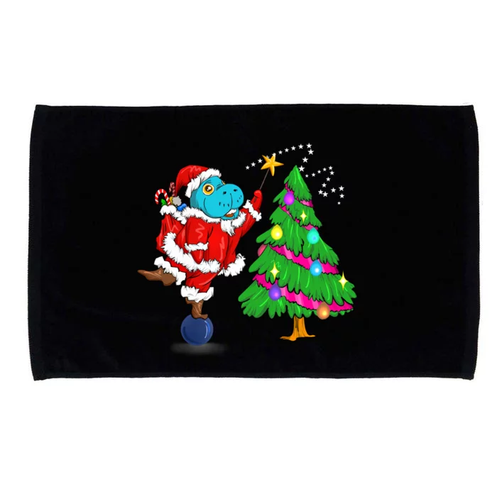 Santa Sea Cow Christmas Tree Tip Star Florida Atee Lover Meaningful Gift Microfiber Hand Towel