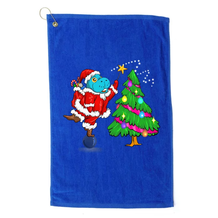 Santa Sea Cow Christmas Tree Tip Star Florida Atee Lover Meaningful Gift Platinum Collection Golf Towel