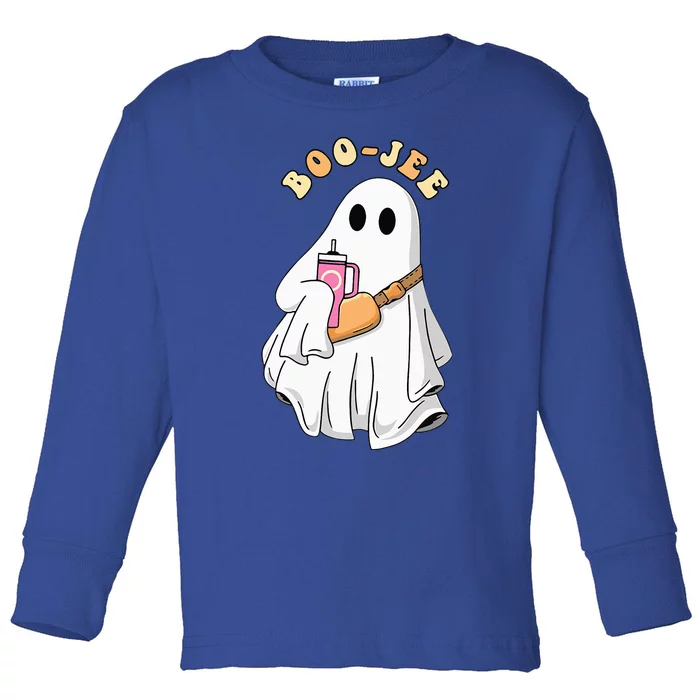 Spooky Season Cute Ghost Halloween Costume Boujee BooJee Toddler Long Sleeve Shirt