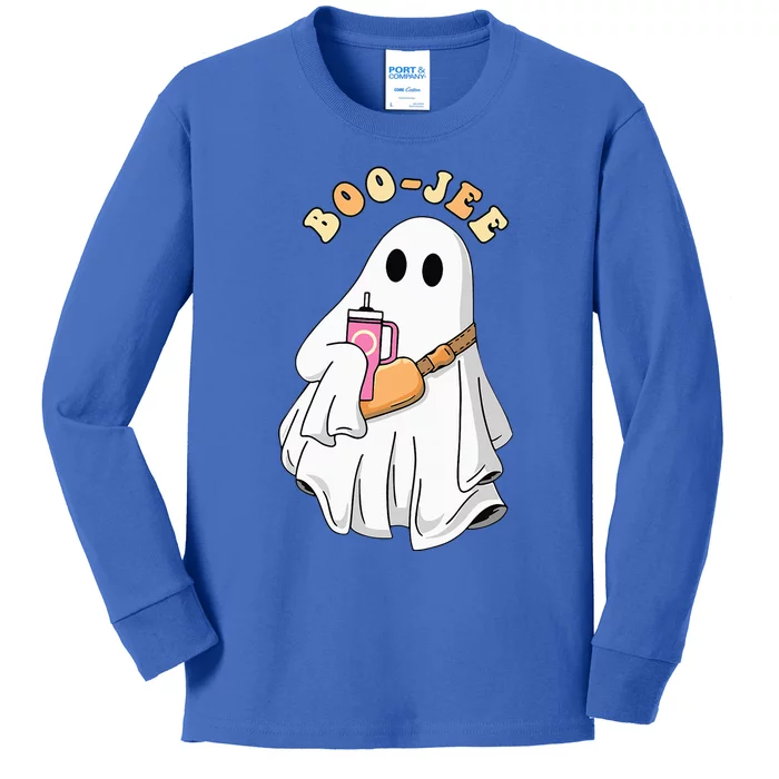 Spooky Season Cute Ghost Halloween Costume Boujee BooJee Kids Long Sleeve Shirt