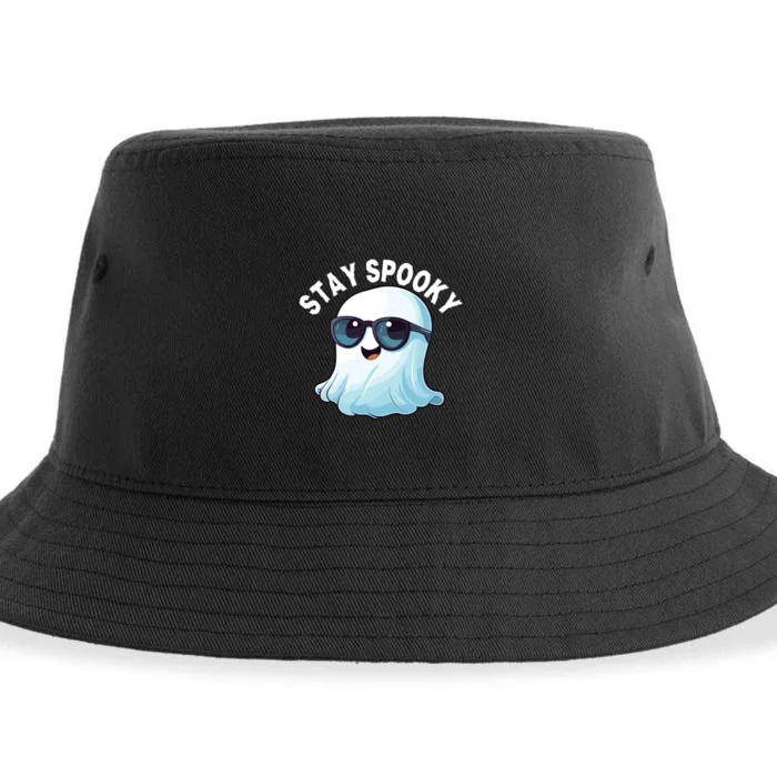 Stay Spooky Cute Ghost Boo Spooky Season Funny Halloween Spooky Boo Sustainable Bucket Hat