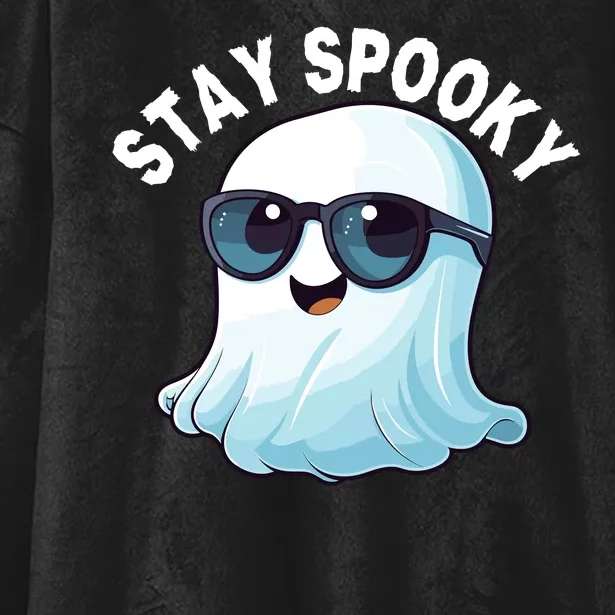 Stay Spooky Cute Ghost Boo Spooky Season Funny Halloween Spooky Boo Hooded Wearable Blanket