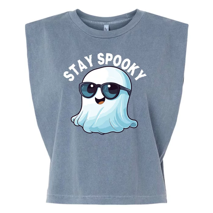 Stay Spooky Cute Ghost Boo Spooky Season Funny Halloween Spooky Boo Garment-Dyed Women's Muscle Tee