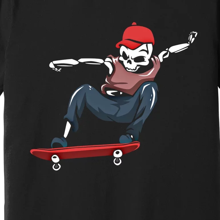 Skateboarding Skater Cool Gift Skateboard Skeleton Great Gift Premium T-Shirt