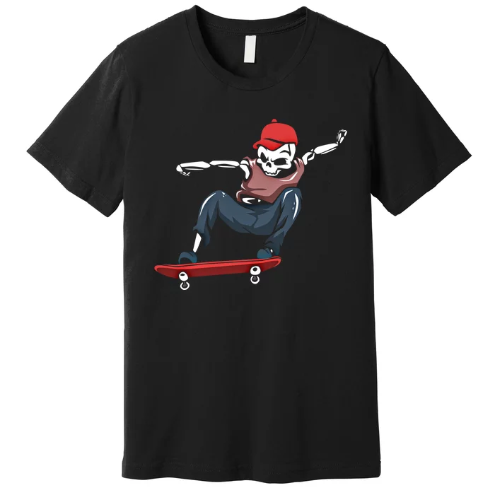 Skateboarding Skater Cool Gift Skateboard Skeleton Great Gift Premium T-Shirt