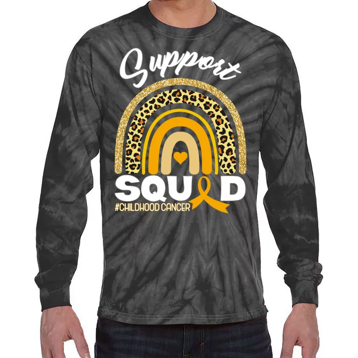 Support Squad Childhood Cancer Tie-Dye Long Sleeve Shirt