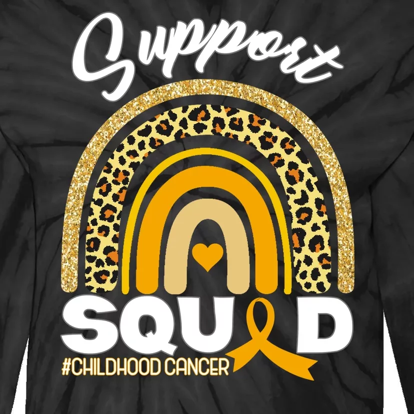 Support Squad Childhood Cancer Tie-Dye Long Sleeve Shirt