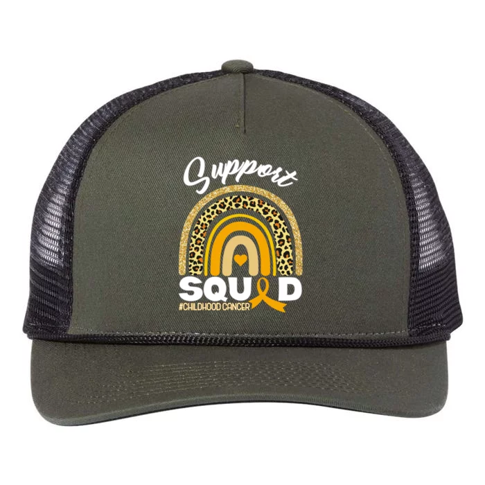 Support Squad Childhood Cancer Retro Rope Trucker Hat Cap