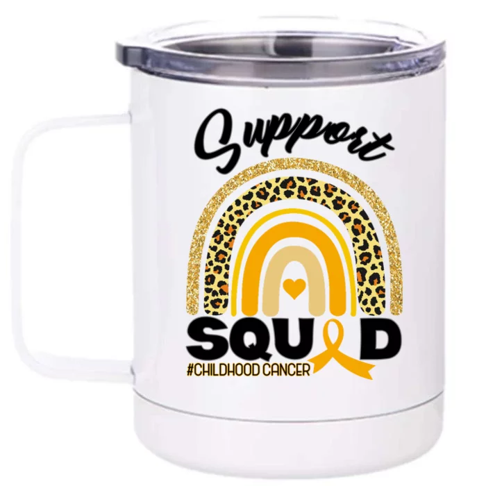 Support Squad Childhood Cancer Front & Back 12oz Stainless Steel Tumbler Cup