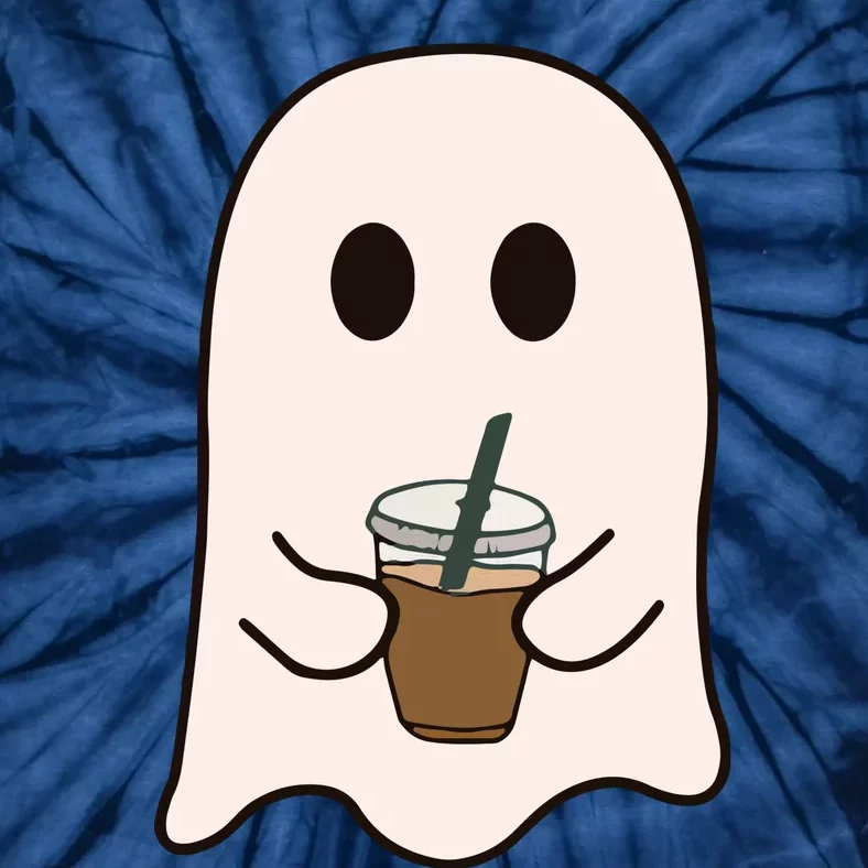 Spooky Season Cute Little Ghost Ice Coffee Halloween Costume Tie-Dye T-Shirt