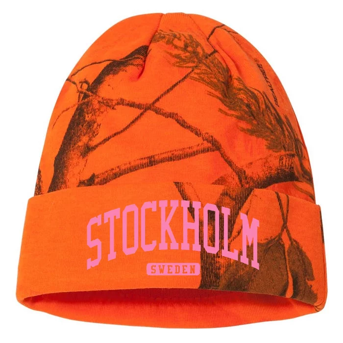 Stockholm Sweden College University Style Kati - 12in Camo Beanie