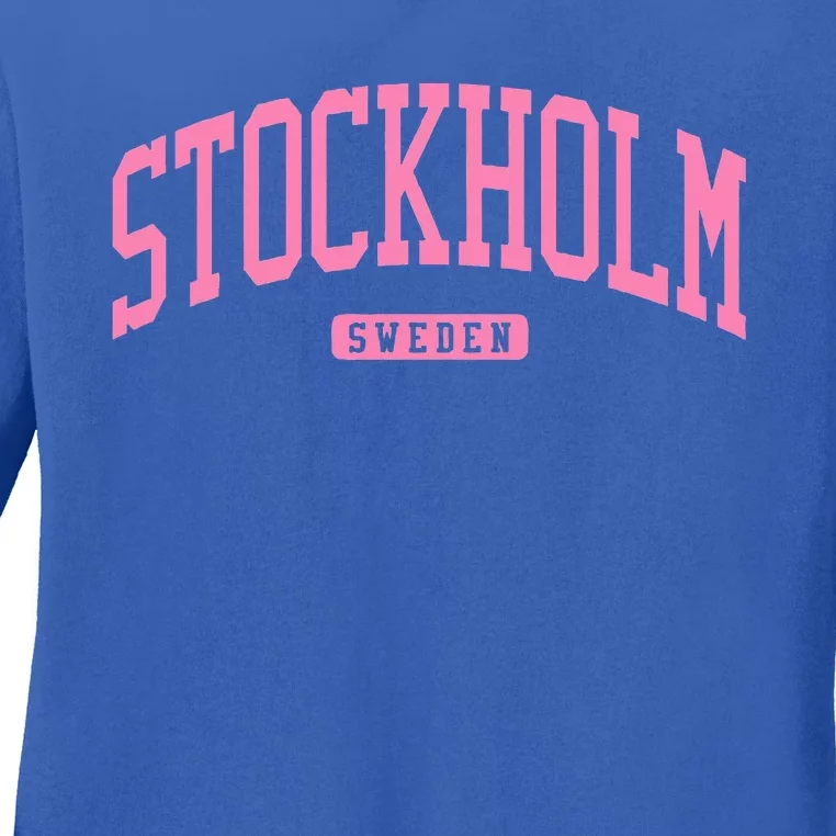 Stockholm Sweden College University Style Ladies Long Sleeve Shirt