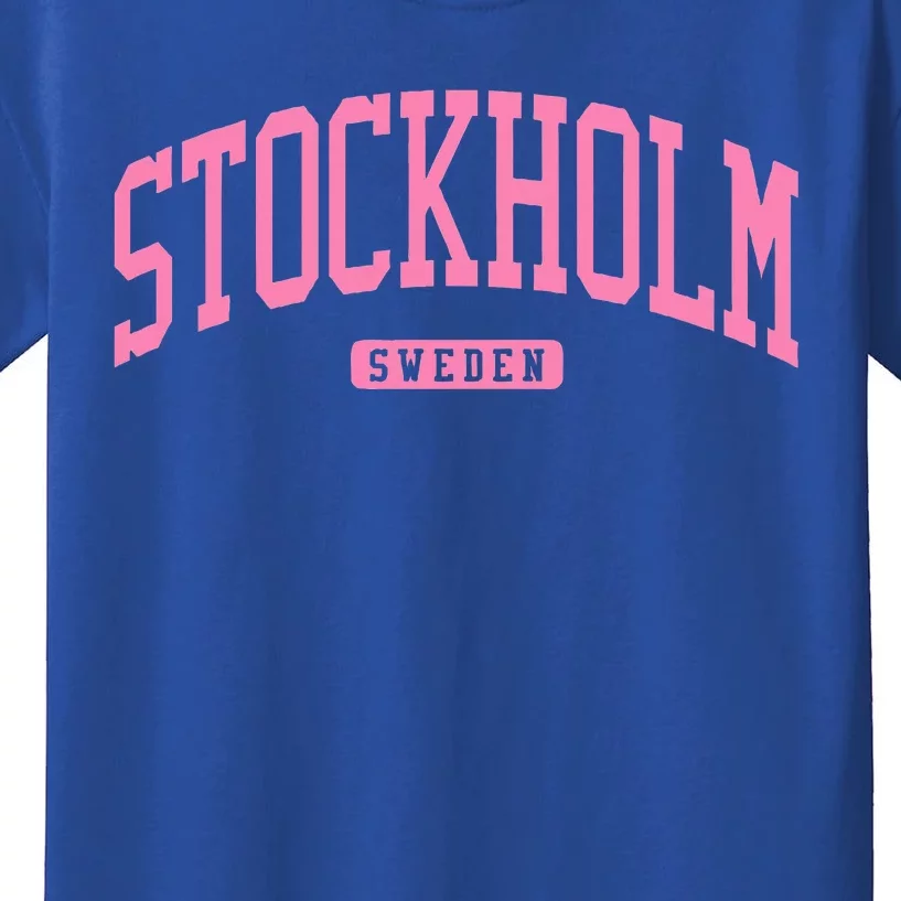 Stockholm Sweden College University Style Kids T-Shirt