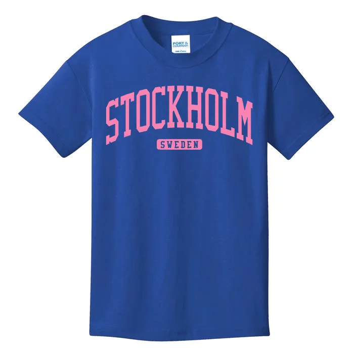 Stockholm Sweden College University Style Kids T-Shirt