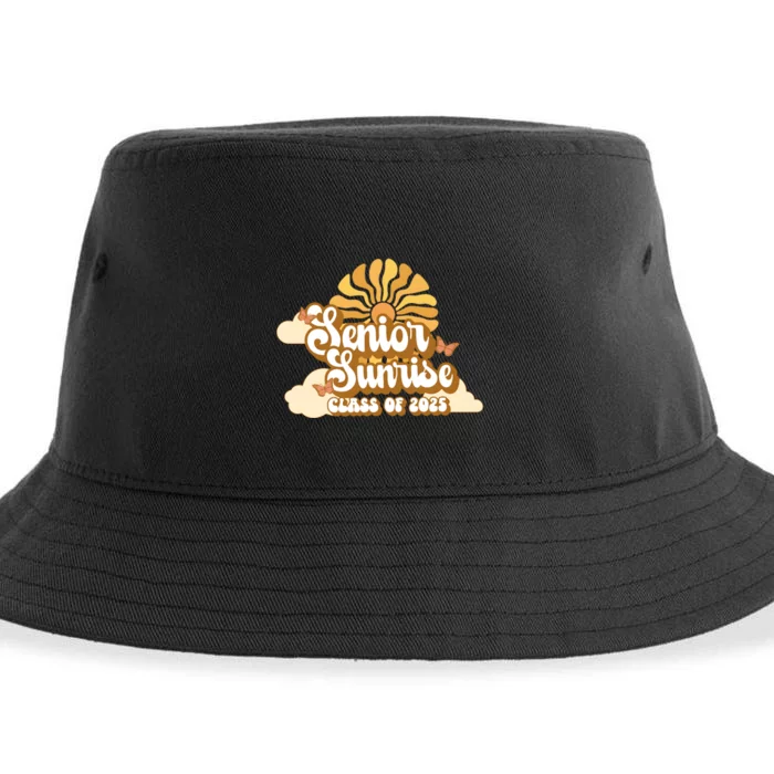 Senior Sunrise Class Of 2025 Retro Senior Sustainable Bucket Hat