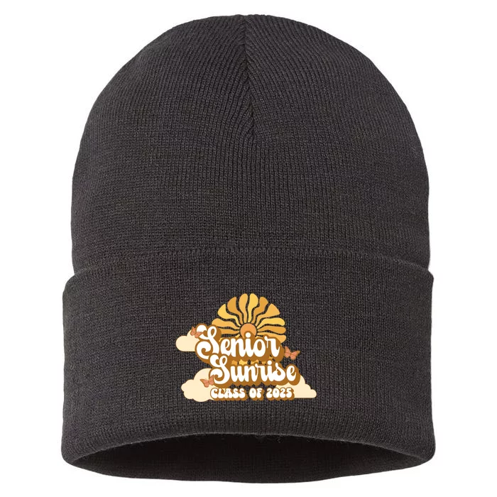 Senior Sunrise Class Of 2025 Retro Senior Sustainable Knit Beanie