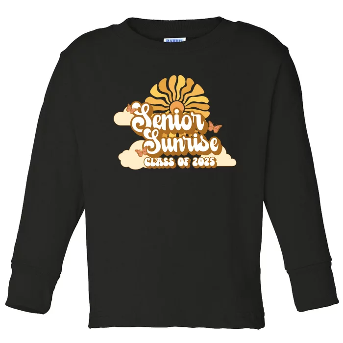 Senior Sunrise Class Of 2025 Retro Senior Toddler Long Sleeve Shirt