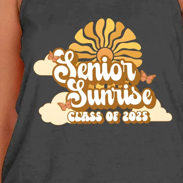 Senior Sunrise Class Of 2025 Retro Senior Women's Knotted Racerback Tank