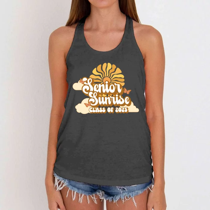 Senior Sunrise Class Of 2025 Retro Senior Women's Knotted Racerback Tank