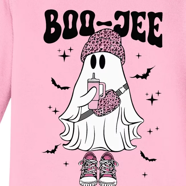 Spooky Season Cute Ghost Halloween Costume Boujee BooJee Baby Long Sleeve Bodysuit