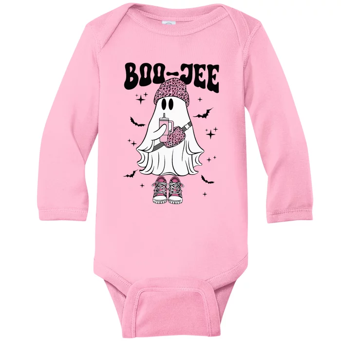 Spooky Season Cute Ghost Halloween Costume Boujee BooJee Baby Long Sleeve Bodysuit