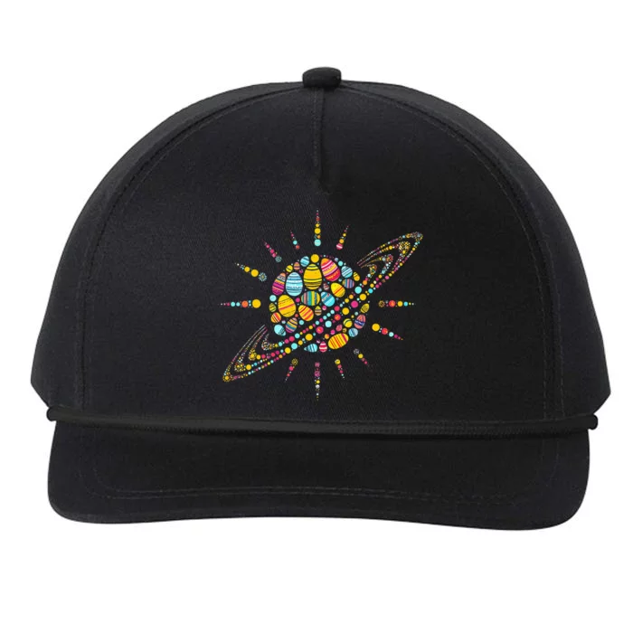 Solar System Colorful Easter Egg Snapback Five-Panel Rope Hat