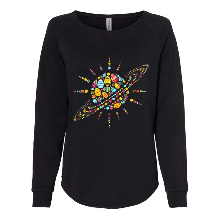 Solar System Colorful Easter Egg Womens California Wash Sweatshirt