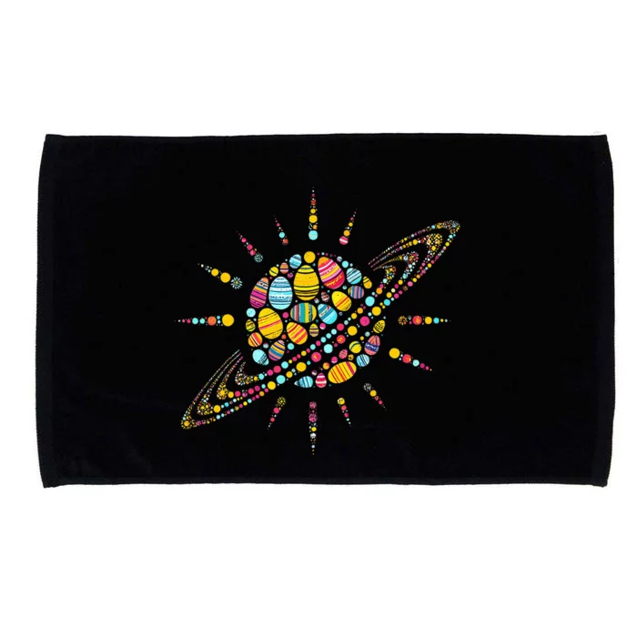 Solar System Colorful Easter Egg Microfiber Hand Towel