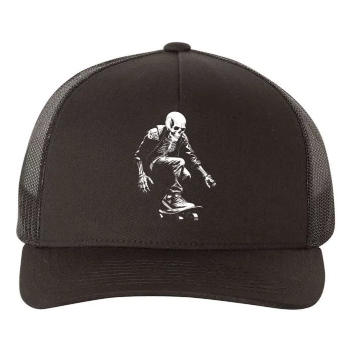 Skeleton Skateboarder Cool Yupoong Adult 5-Panel Trucker Hat