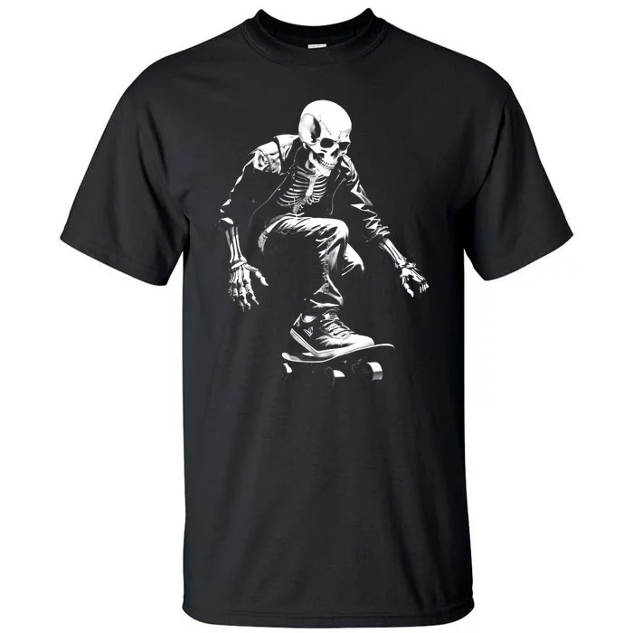 Skeleton Skateboarder Cool Tall T-Shirt