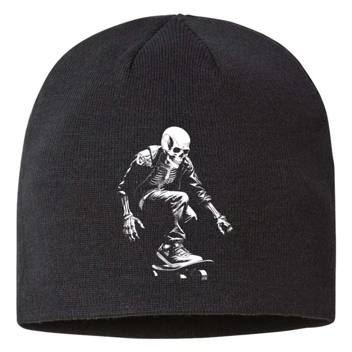 Skeleton Skateboarder Cool 8 1/2in Sustainable Knit Beanie