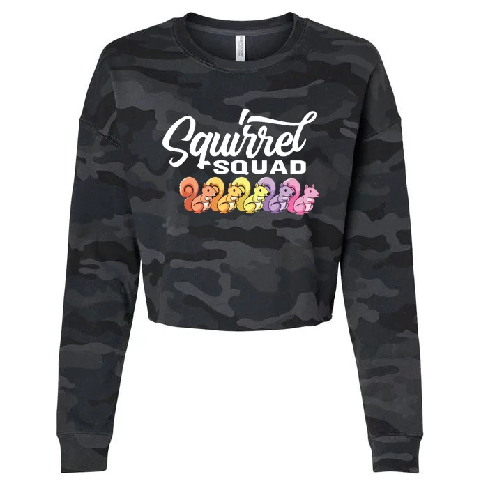 Squirrel Squad Cute Squirrel Cropped Pullover Crew