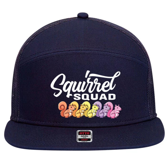 Squirrel Squad Cute Squirrel 7 Panel Mesh Trucker Snapback Hat