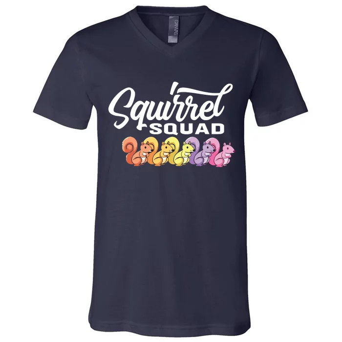 Squirrel Squad Cute Squirrel V-Neck T-Shirt